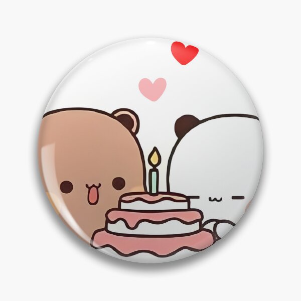 Item preview, Cute Bubu Dudu Birthday Cake Kawaii Couple Sticker designed and sold by mydesignmedia.