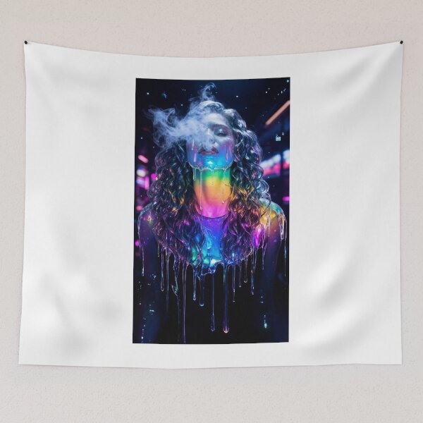 Item preview, Neon Melting Smoke Rue Portrait - Euphoria Aesthetic  designed and sold by y2kponyclub.