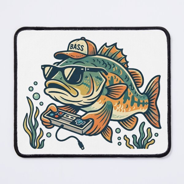 Item preview, Retro Gamer Bass Fishing Funny Fish Controller designed and sold by TeNovaStudio.
