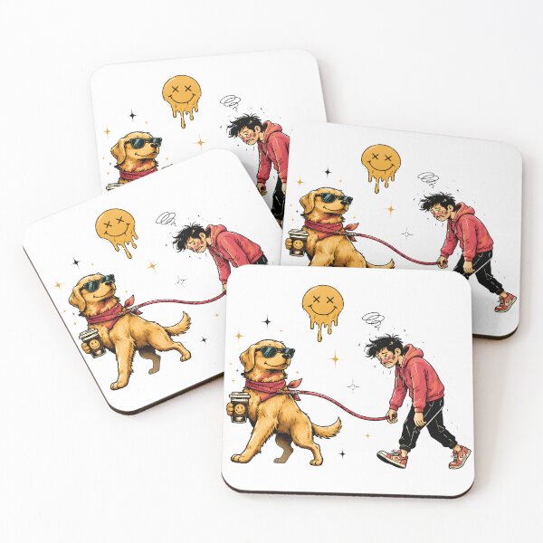 Item preview, Funny Golden Retriever Walking Human designed and sold by CraftDesignAlchemy.