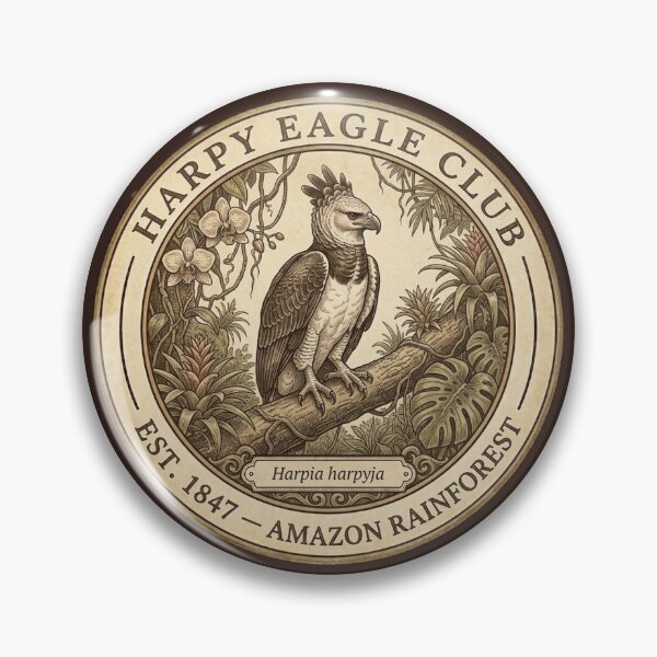 Item preview, Harpy Eagle Apex Predator Club Vintage Badge Amazon designed and sold by CalmCapy Co.