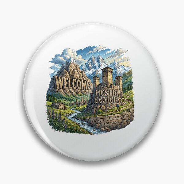 Item preview, Welcome Mestia Georgia Mountain Travel Sticker Souvenir Summer Edition designed and sold by Imaginarium of Chaos falcon88 .