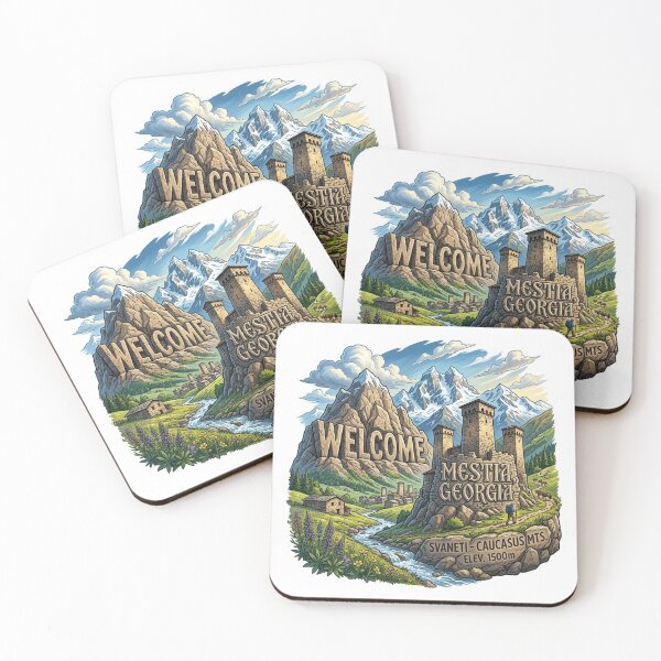 Item preview, Welcome Mestia Georgia Mountain Travel Sticker designed and sold by Imaginarium of Chaos falcon88 .