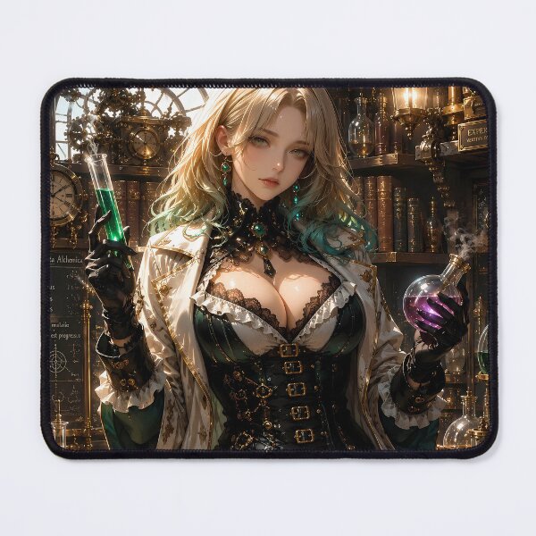 Item preview, Elegant Steampunk Scientist Anime Girl Fantasy Laboratory Design designed and sold by BorgSpareParts.