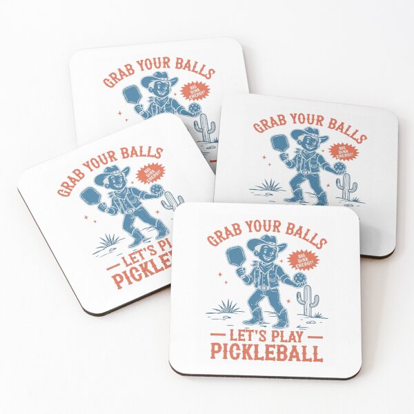 Item preview, Funny Cowboy Pickleball Grab Your Balls Big Dink Energy Vintage Mascot designed and sold by haitrieuic96.