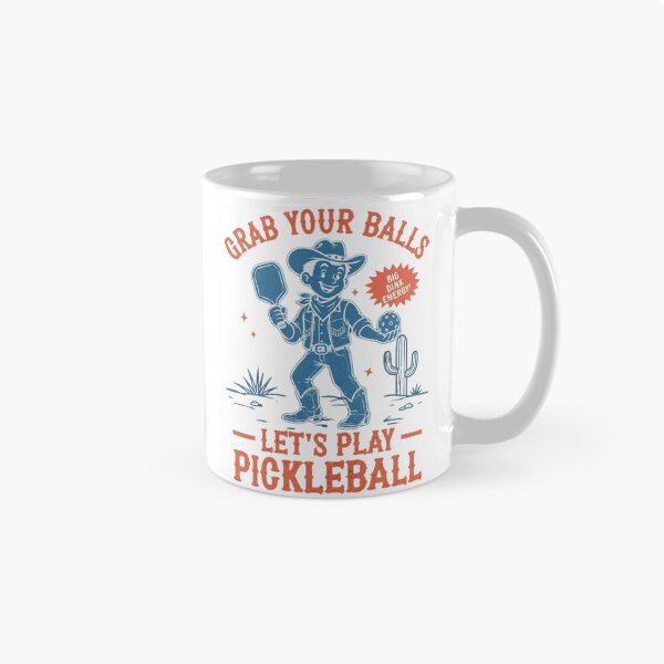 Item preview, Funny Cowboy Pickleball Grab Your Balls Big Dink Energy Vintage Mascot designed and sold by haitrieuic96.