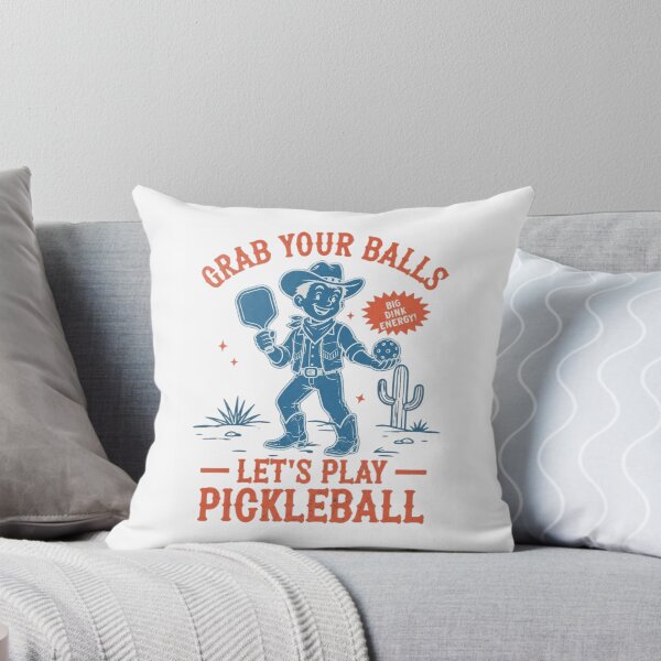 Item preview, Funny Cowboy Pickleball Grab Your Balls Big Dink Energy Vintage Mascot designed and sold by haitrieuic96.