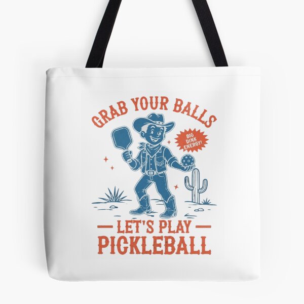 Item preview, Funny Cowboy Pickleball Grab Your Balls Big Dink Energy Vintage Mascot designed and sold by haitrieuic96.