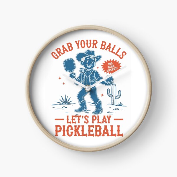 Item preview, Funny Cowboy Pickleball Grab Your Balls Big Dink Energy Vintage Mascot designed and sold by haitrieuic96.