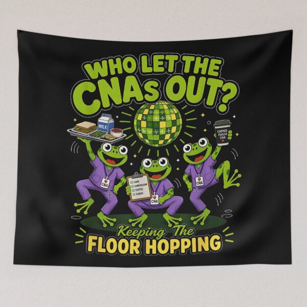 Item preview, Who Let The CNAs Out Keeping The Floor Hopping Funny Nursing Frogs designed and sold by WilliaMaler.
