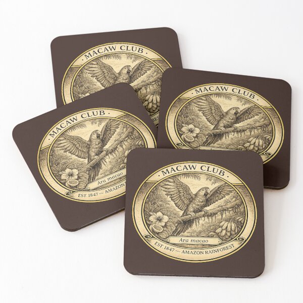 Item preview, Macaw Club Vintage Badge Amazon Rainforest Wildlife designed and sold by CalmCapy Co.