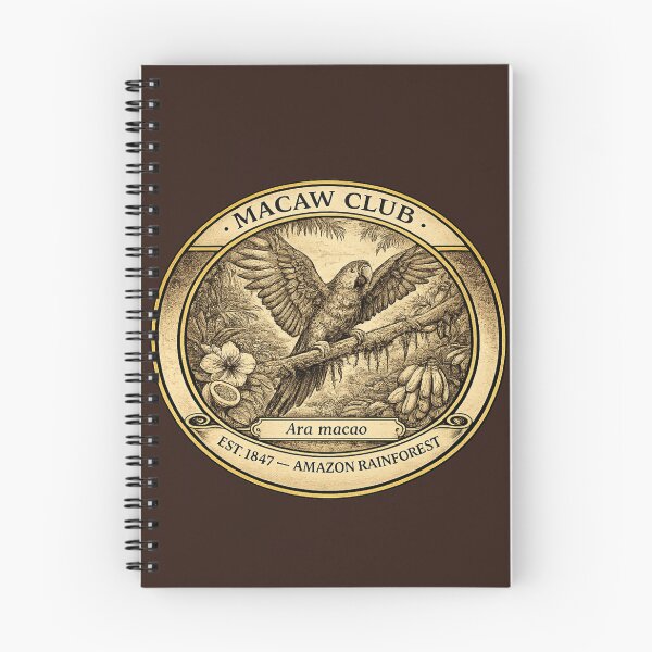Item preview, Macaw Club Amazon Rainforest Vintage Badge designed and sold by CalmCapy Co.