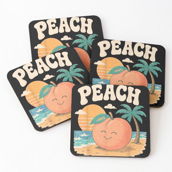 Item preview, Cute Retro Peach On The Beach Tropical Summer Vacation Aesthetic Illustration designed and sold by WilliaMaler.