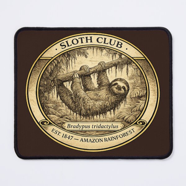 Item preview, Sloth Club Vintage Badge Amazon Rainforest Wildlife designed and sold by CalmCapy Co.