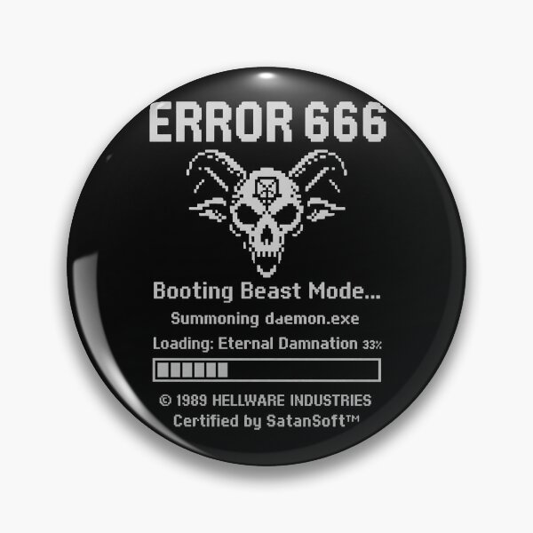 Item preview, ERROR 666 Pixel Art Retro Devil Head designed and sold by FocusedPatterns.