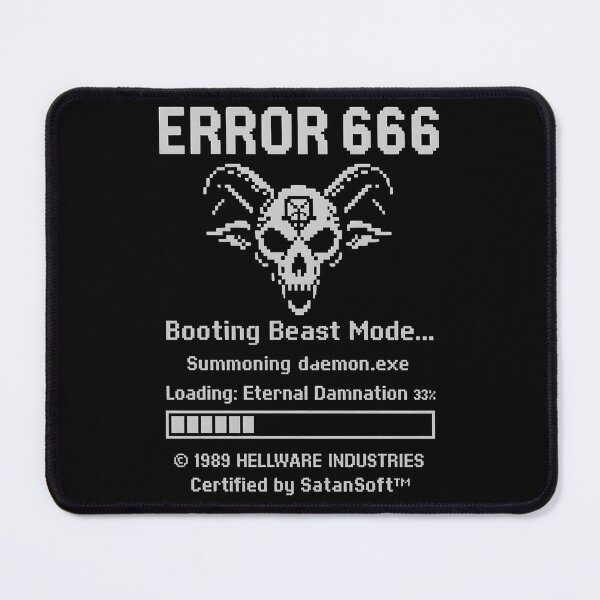 Item preview, ERROR 666 Pixel Art Retro Devil Head designed and sold by FocusedPatterns.