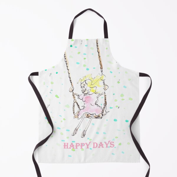 Item preview, blonde girl on a swing surrounded by blossom designed and sold by Inky Fingers Illustrations.