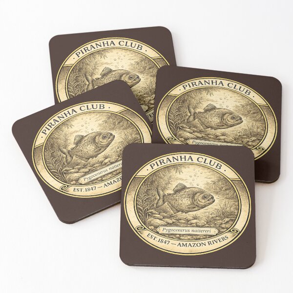 Item preview, Piranha Club Vintage Badge Amazon Rivers Wildlife designed and sold by CalmCapy Co.