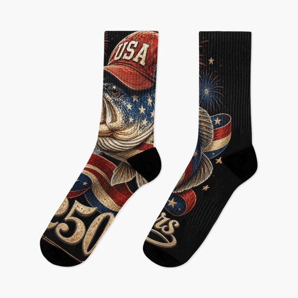 Item preview, USA 250 Years 1776 2026 American Flag Bass Fishing Fourth Of July designed and sold by WilliaMaler.