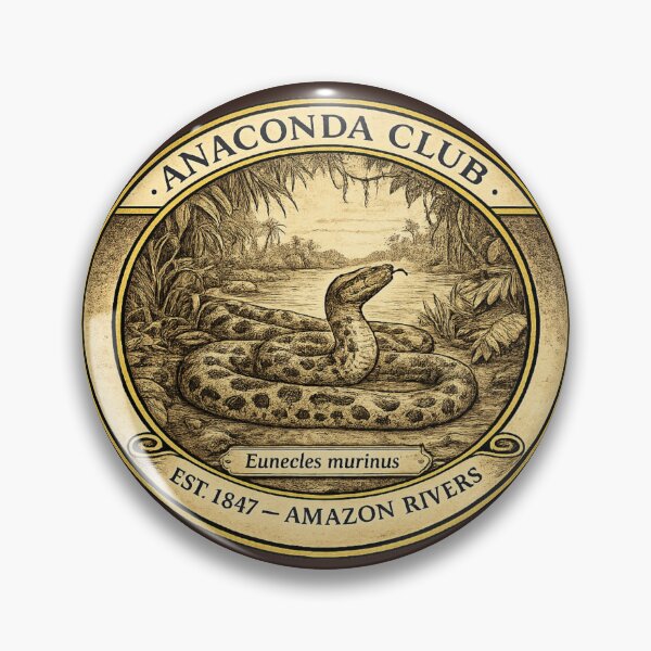 Item preview, Anaconda Club Vintage Badge Amazon Rivers Wildlife designed and sold by CalmCapy Co.