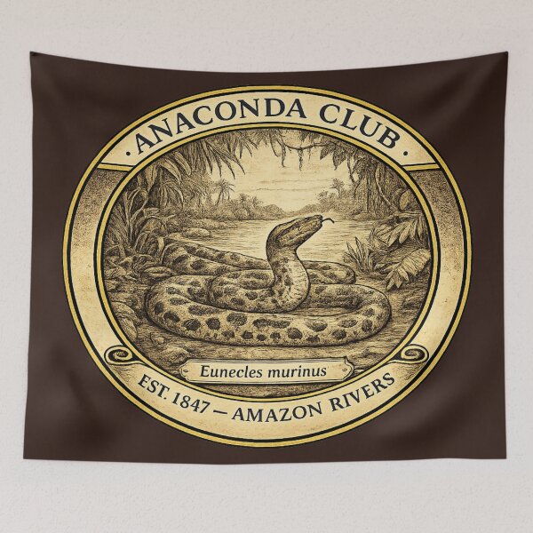 Item preview, Anaconda Club Vintage Badge Amazon Rivers Wildlife designed and sold by CalmCapy Co.