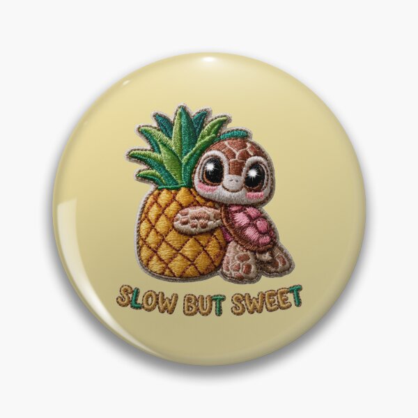 Item preview, Slow But Sweet Turtle Pineapple Patch designed and sold by MegaNovaArt.