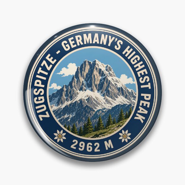 Item preview, Retro Zugspitze Germany Highest Peak Travel Badge designed and sold by Imaginationbeyond.