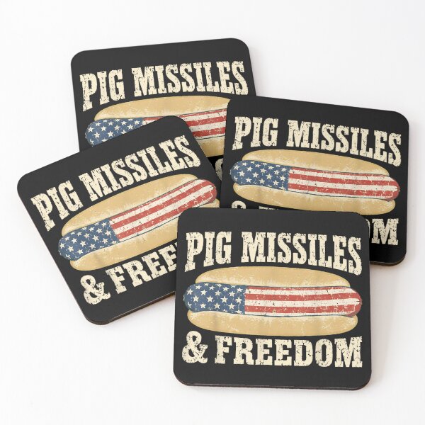 Item preview, Pig Missiles And Freedom Funny American Flag Hot Dog Patriotic BBQ designed and sold by WilliaMaler.
