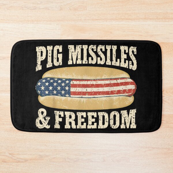 Item preview, Pig Missiles And Freedom Funny American Flag Hot Dog Patriotic BBQ designed and sold by WilliaMaler.