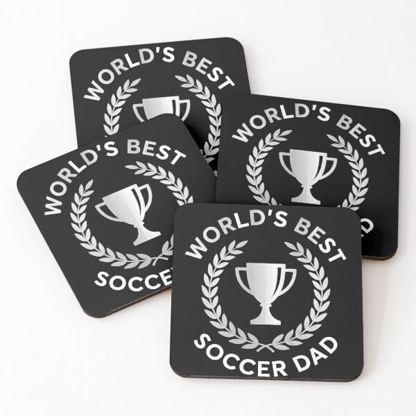 Item preview, Worlds Best Soccer Dad Trophy Laurel Wreath Emblem designed and sold by TeNovaStudio.
