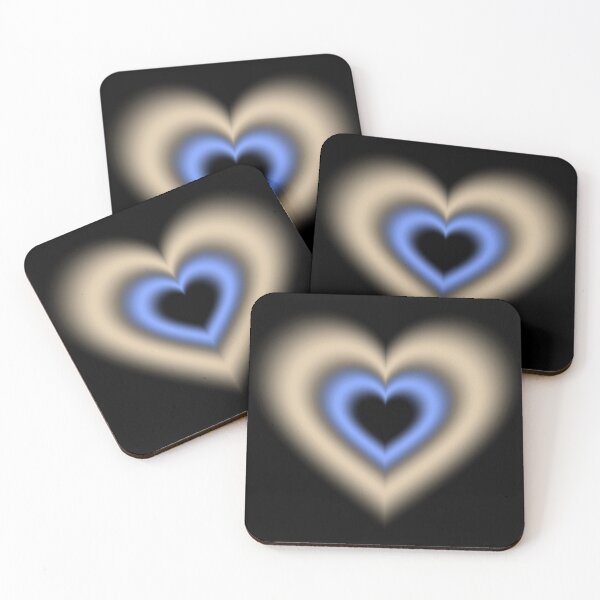 Item preview, Vanilla and blue blurry hearts designed and sold by serenebookworm.
