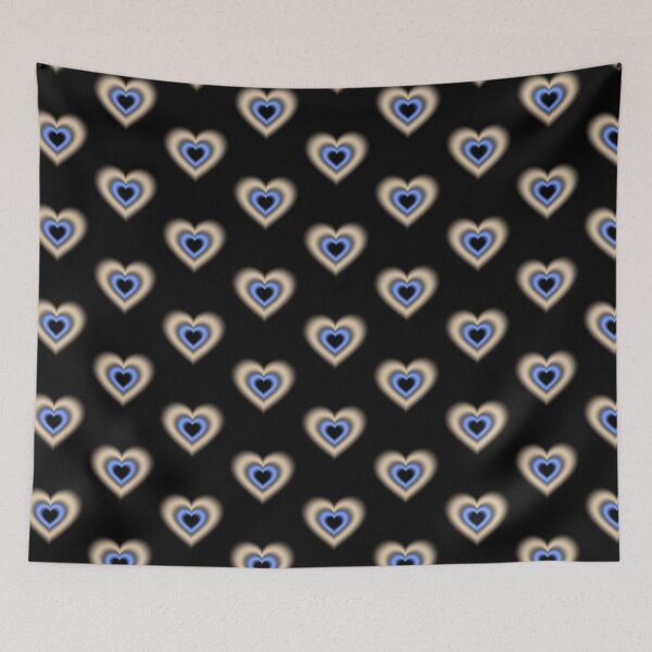 Item preview, Vanilla and blue blurry hearts designed and sold by serenebookworm.
