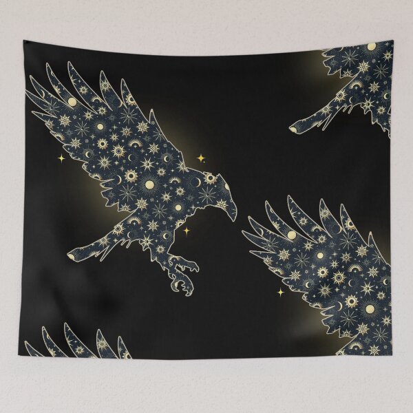Item preview, Celestial Raven Mystical Starry Night Crow designed and sold by QuirkyCloud Designs.