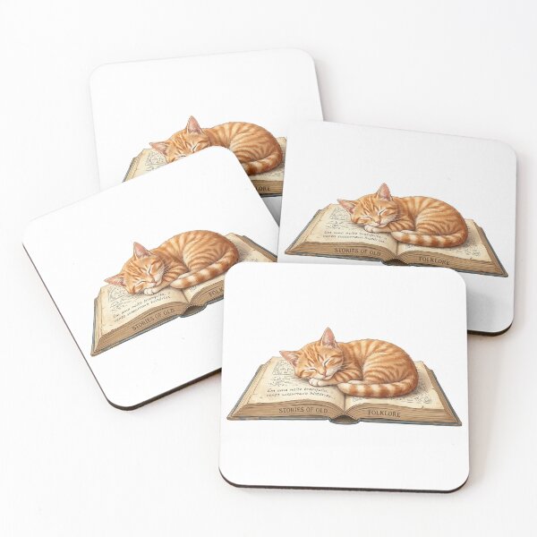 Item preview, Cozy Cat Sleeping on Vintage Book designed and sold by Carrinho21.