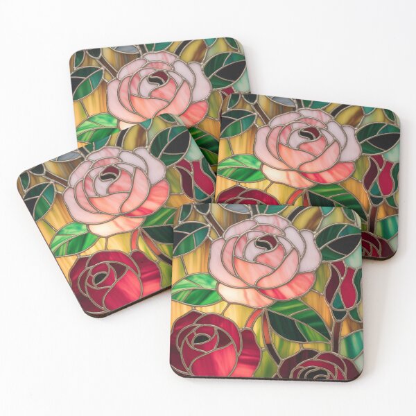 Item preview, Stained Glass Roses Art Deco designed and sold by patterncrow.