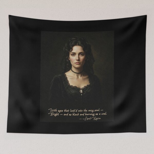 Item preview, With eyes burning as a coal – Lord Byron Dark Academia Portrait designed and sold by Contrast-Factory.