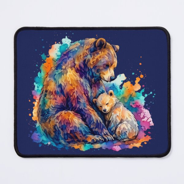 Item preview, Papa Bear and Cub Colorful Father’s Day Watercolor designed and sold by LuminShadowArt.
