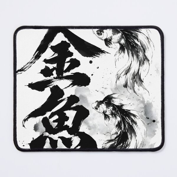 Item preview, Japanese Goldfish Ink Painting Red White Fish Art designed and sold by XODAD.