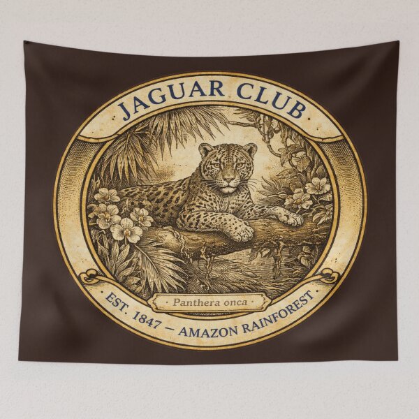 Item preview, Jaguar Club Vintage Badge Amazon Rainforest Wildlife designed and sold by CalmCapy Co.