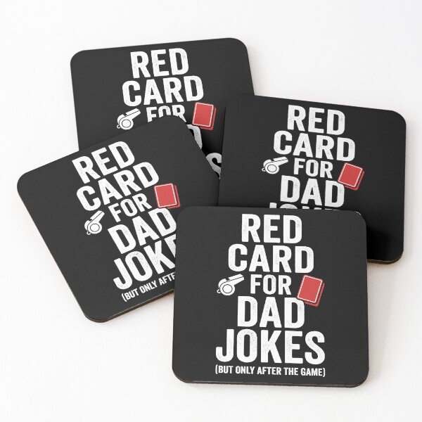 Item preview, Funny Red Card For Dad Jokes Soccer Referee Typography designed and sold by TeNovaStudio ⭐⭐⭐⭐⭐.