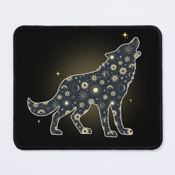 Item preview, Celestial Howling Wolf Mystical Starry Night Coyote designed and sold by QuirkyCloud Designs.