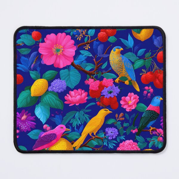 Item preview, Tropical Birds Lemon Floral Retro Pattern designed and sold by SecretDicer.