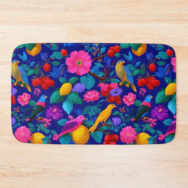 Item preview, Tropical Birds Lemon Floral Retro Pattern designed and sold by SecretDicer.