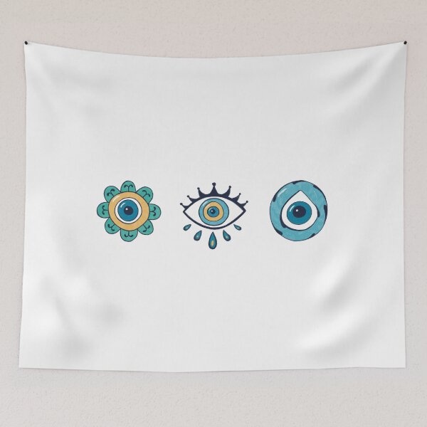 Item preview, Evil Eye - Protection Symbol Amulet Tria designed and sold by Mystic Eye Loom Studio .