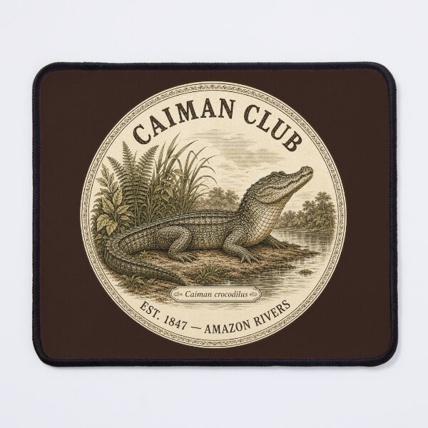 Item preview, Caiman Club Vintage Badge Amazon Wetlands Wildlife designed and sold by CalmCapy Co.