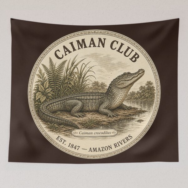 Item preview, Caiman Club Vintage Badge Amazon Wetlands Wildlife designed and sold by CalmCapy Co.