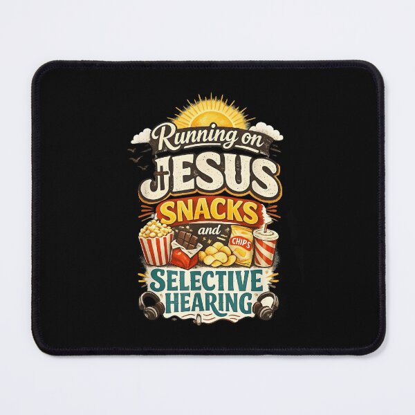 Item preview, Running On Jesus Snacks And Selective Hearing Christian Faith Humor designed and sold by alidiaa.