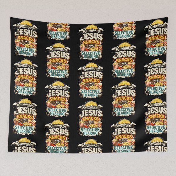 Item preview, Running On Jesus Snacks And Selective Hearing Christian Faith Humor designed and sold by alidiaa.