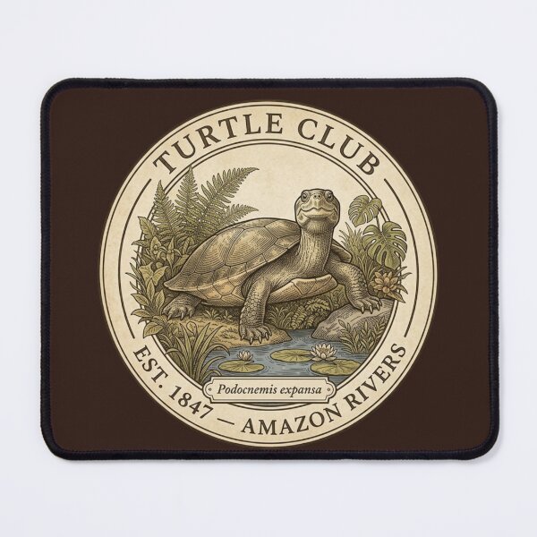Item preview, Turtle Club Amazon Rivers Vintage Badge designed and sold by CalmCapy Co.