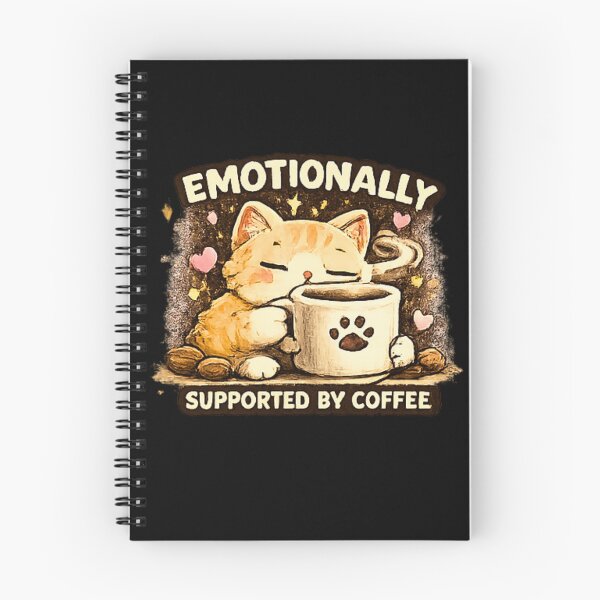 Item preview, Emotionally Supported By Coffee Funny Cute Cat designed and sold by Hobby-up.